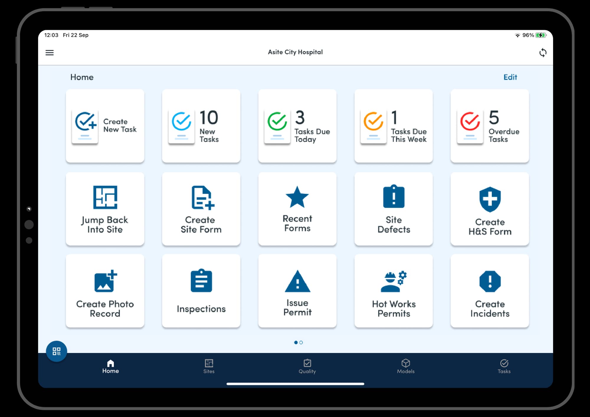 Asite product screenshot