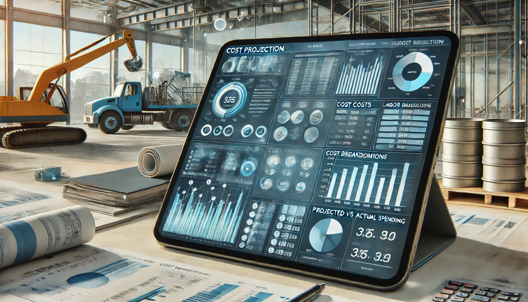 Tablet with Project Data ERP