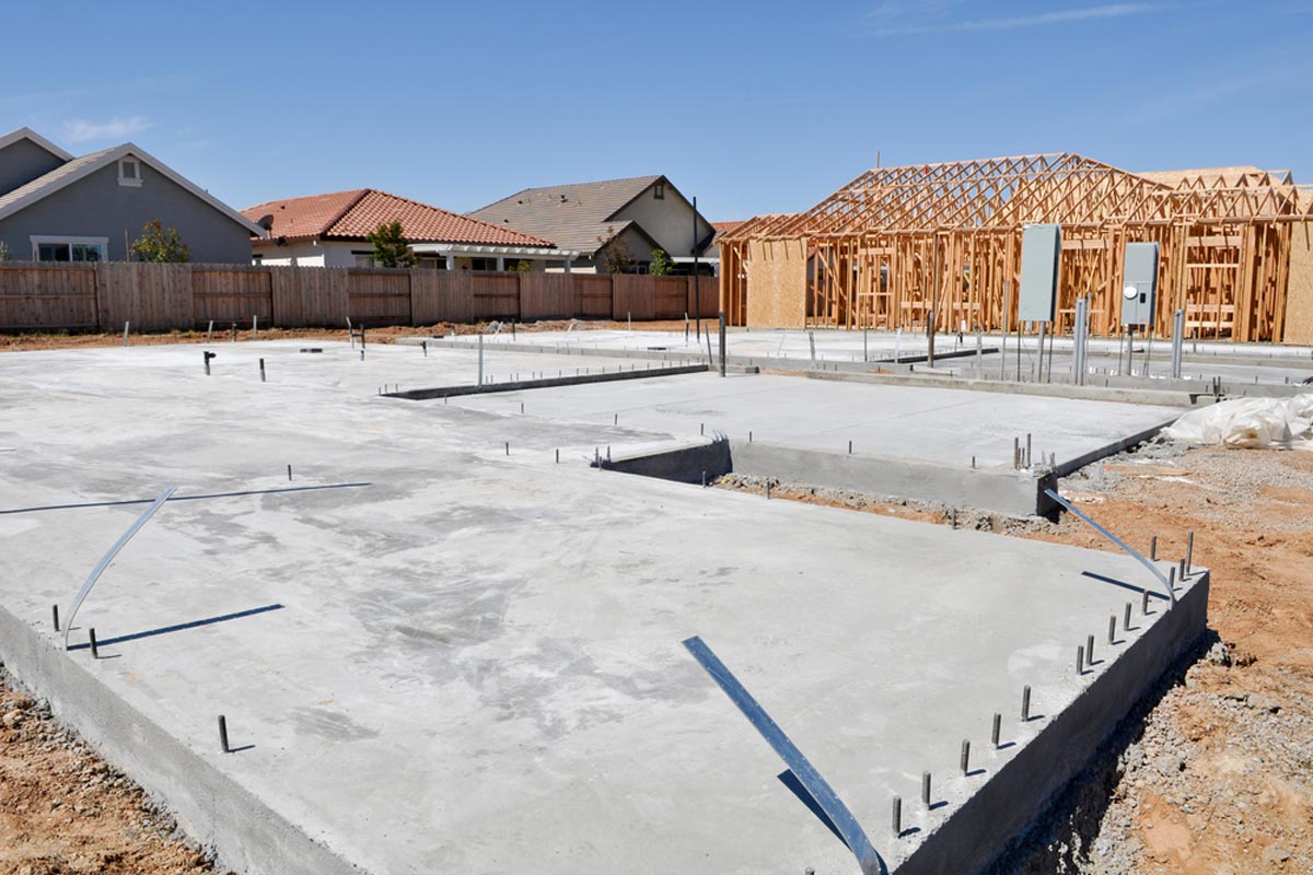 Image of Foundation Concrete Drying in Residential Area